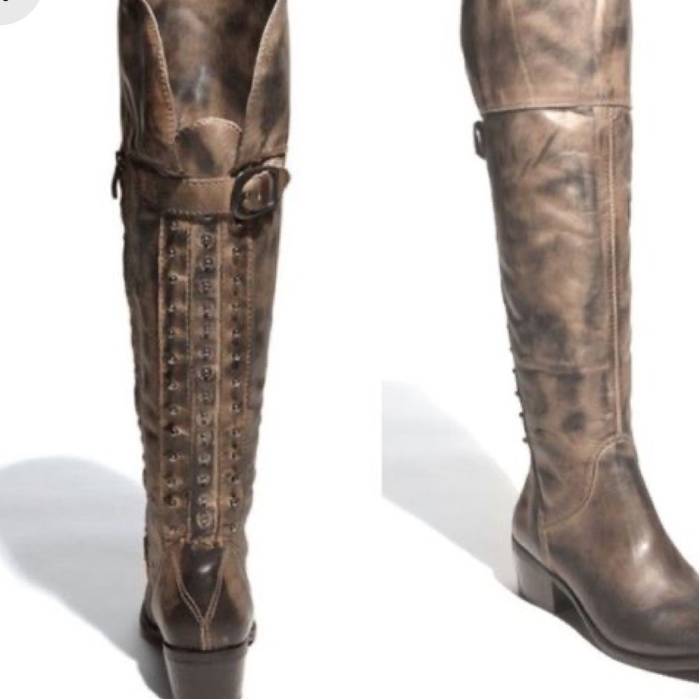 Vince Camuto Exclusive Bilco Antique Coal Distressed Studded Riding Boots